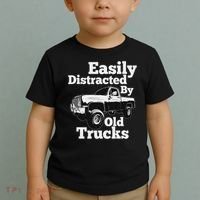 Square Body Easily Distracted By Old Trucks Squarebody Toddler T-Shirt thumb 2