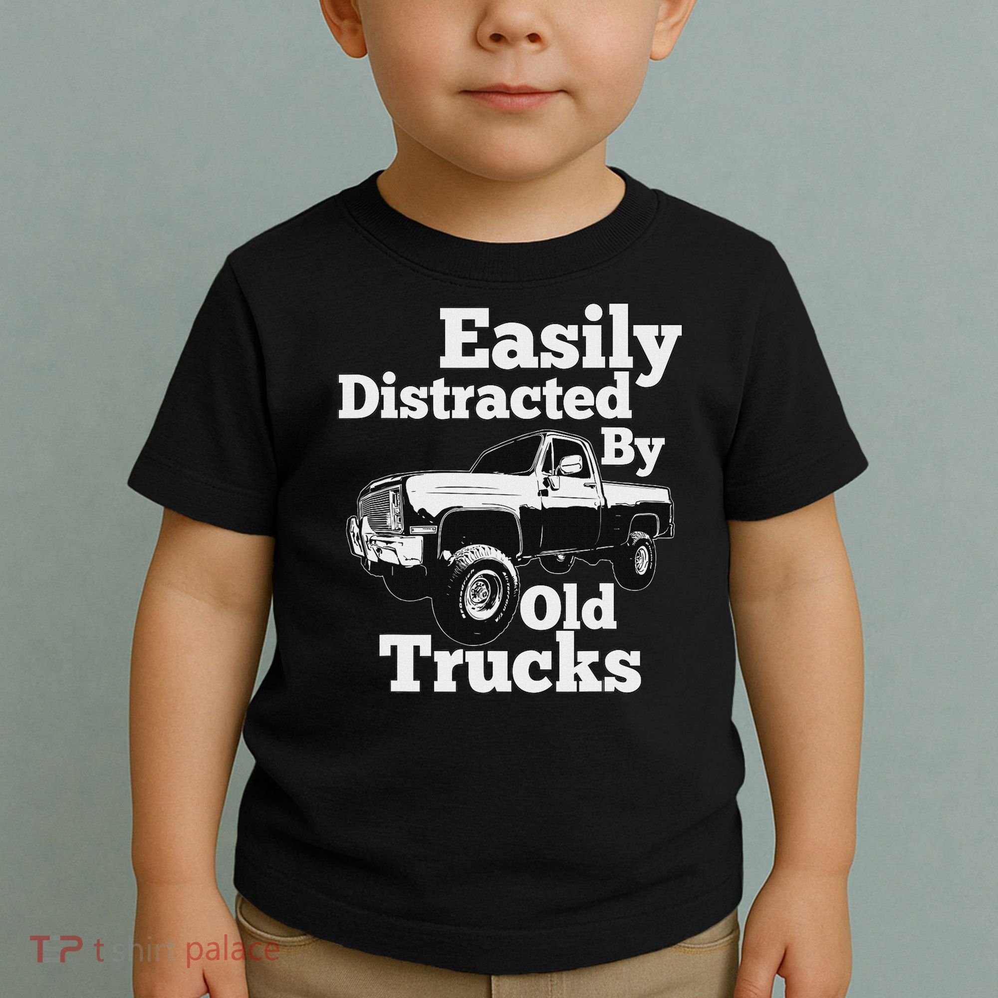 Square Body Easily Distracted By Old Trucks Squarebody Toddler T-Shirt