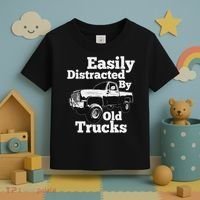 Square Body Easily Distracted By Old Trucks Squarebody Toddler T-Shirt thumb 3