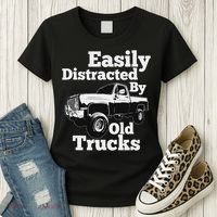 Square Body Easily Distracted By Old Trucks Squarebody Women's T-Shirt thumb 3