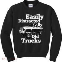 Square Body Easily Distracted By Old Trucks Squarebody Kids Sweatshirt thumb 0