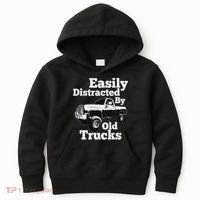 Square Body Easily Distracted By Old Trucks Squarebody Kids Hoodie thumb 0
