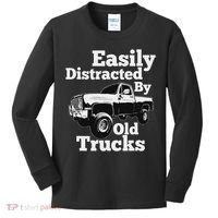 Square Body Easily Distracted By Old Trucks Squarebody Kids Long Sleeve Shirt thumb 0