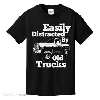 Square Body Easily Distracted By Old Trucks Squarebody Kids T-Shirt