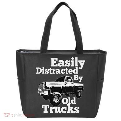 Square Body Easily Distracted By Old Trucks Squarebody Tote Bag