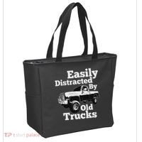 Square Body Easily Distracted By Old Trucks Squarebody Tote Bag thumb 2