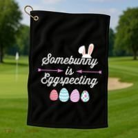 Some Bunny Easter Pregnancy Announcet For Expecting Mom Great Gift Golf Towel thumb 1