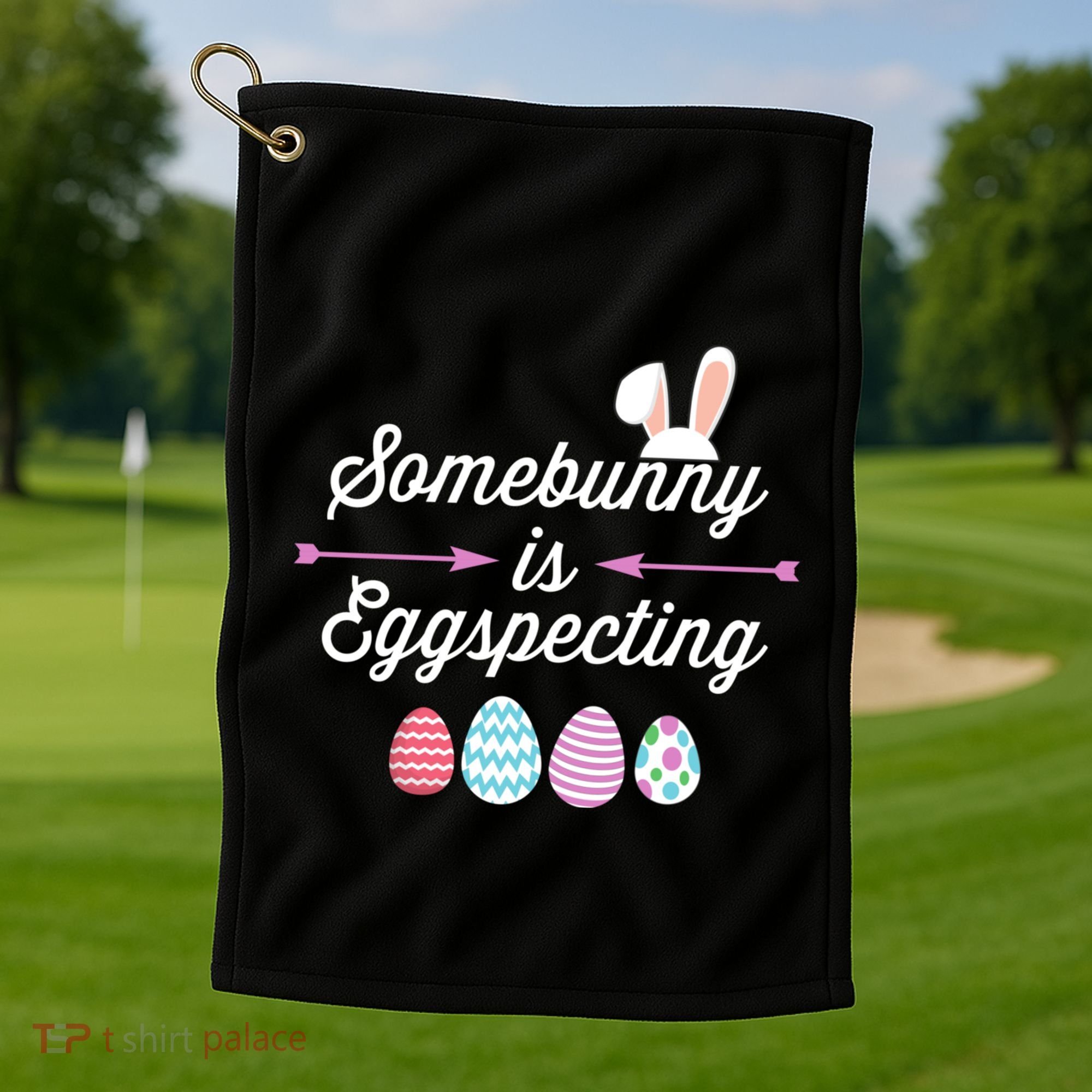Some Bunny Easter Pregnancy Announcet For Expecting Mom Great Gift Golf Towel