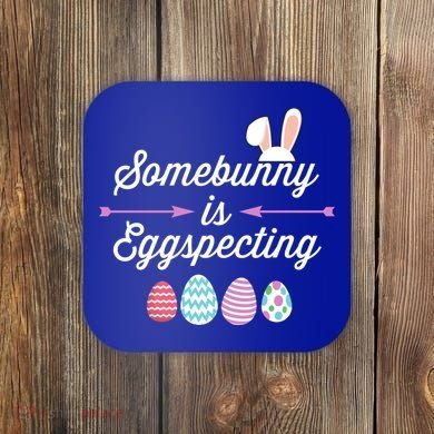Some Bunny Easter Pregnancy Announcet For Expecting Mom Great Gift Coaster