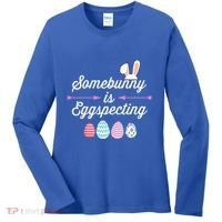 Some Bunny Easter Pregnancy Announcet For Expecting Mom Great Gift Women's Long Sleeve Shirt thumb 0