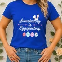 Some Bunny Easter Pregnancy Announcet For Expecting Mom Great Gift Women's T-Shirt thumb 2