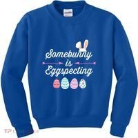 Some Bunny Easter Pregnancy Announcet For Expecting Mom Great Gift Kids Sweatshirt thumb 0