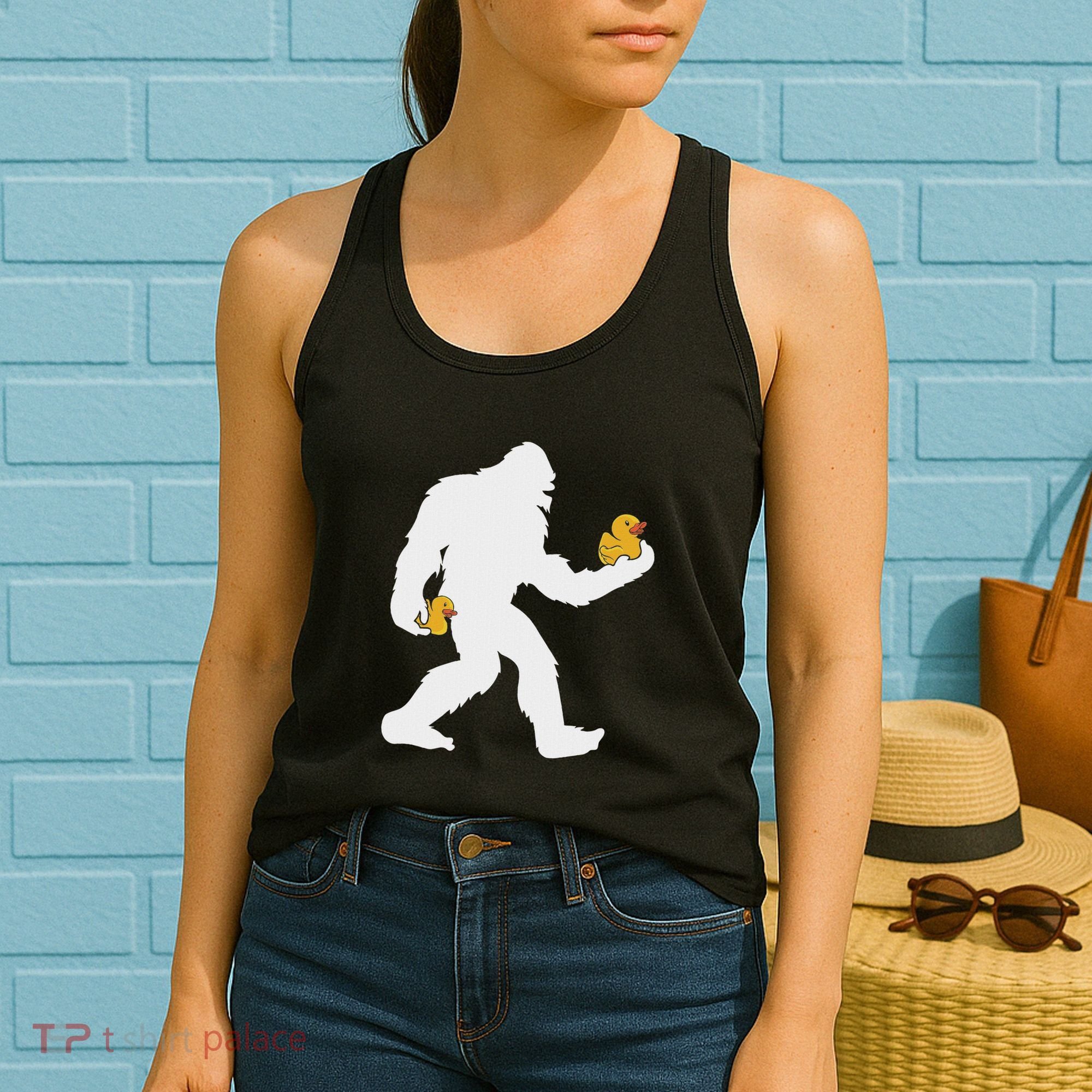 Sasquatch Big Foot Yetti Rubber Duck Women's Tank Top