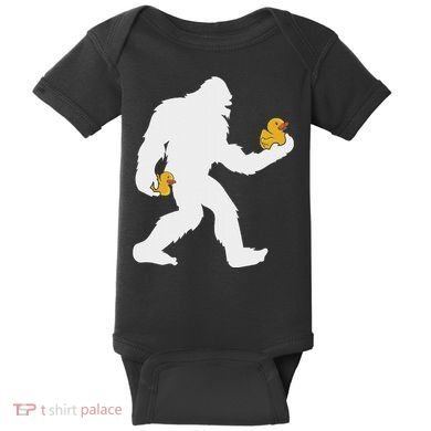 Sasquatch Big Foot Yetti Rubber Duck Baby Bodysuit
