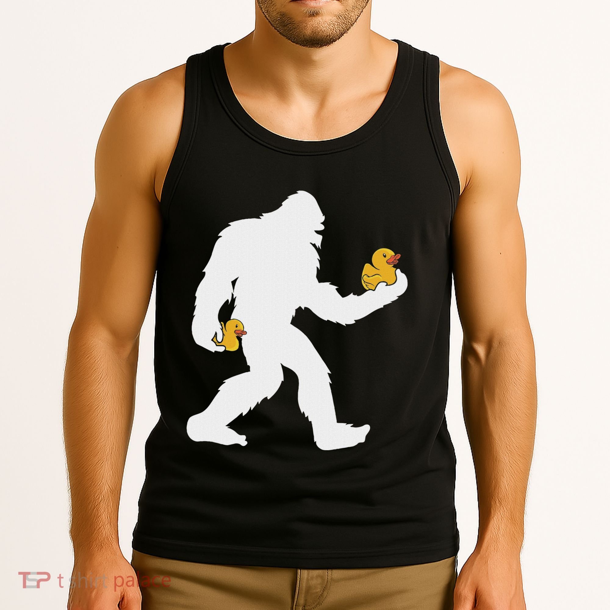 Sasquatch Big Foot Yetti Rubber Duck Tank Top