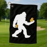 Sasquatch Big Foot Yetti Rubber Duck Golf Towel thumb 1