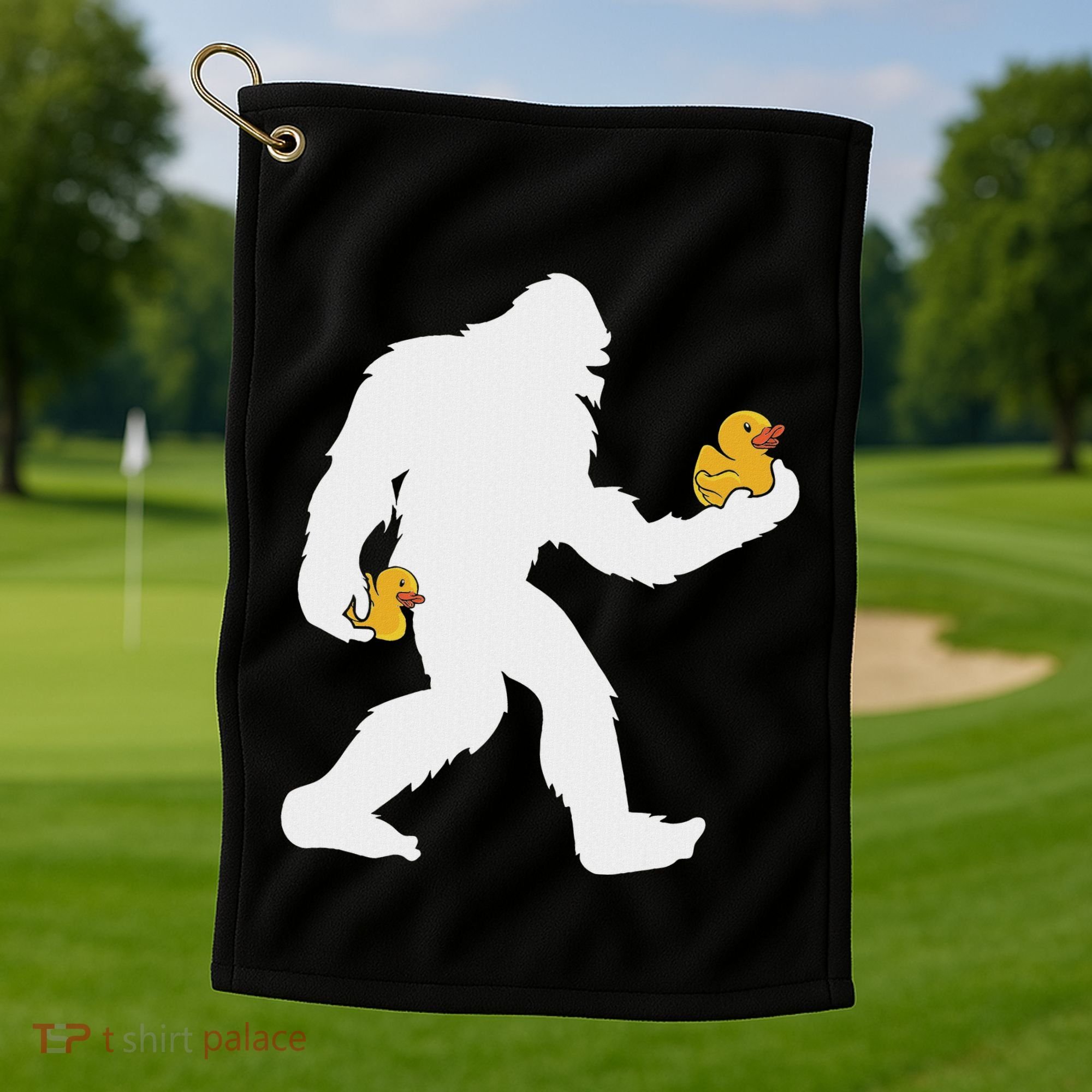 Sasquatch Big Foot Yetti Rubber Duck Golf Towel