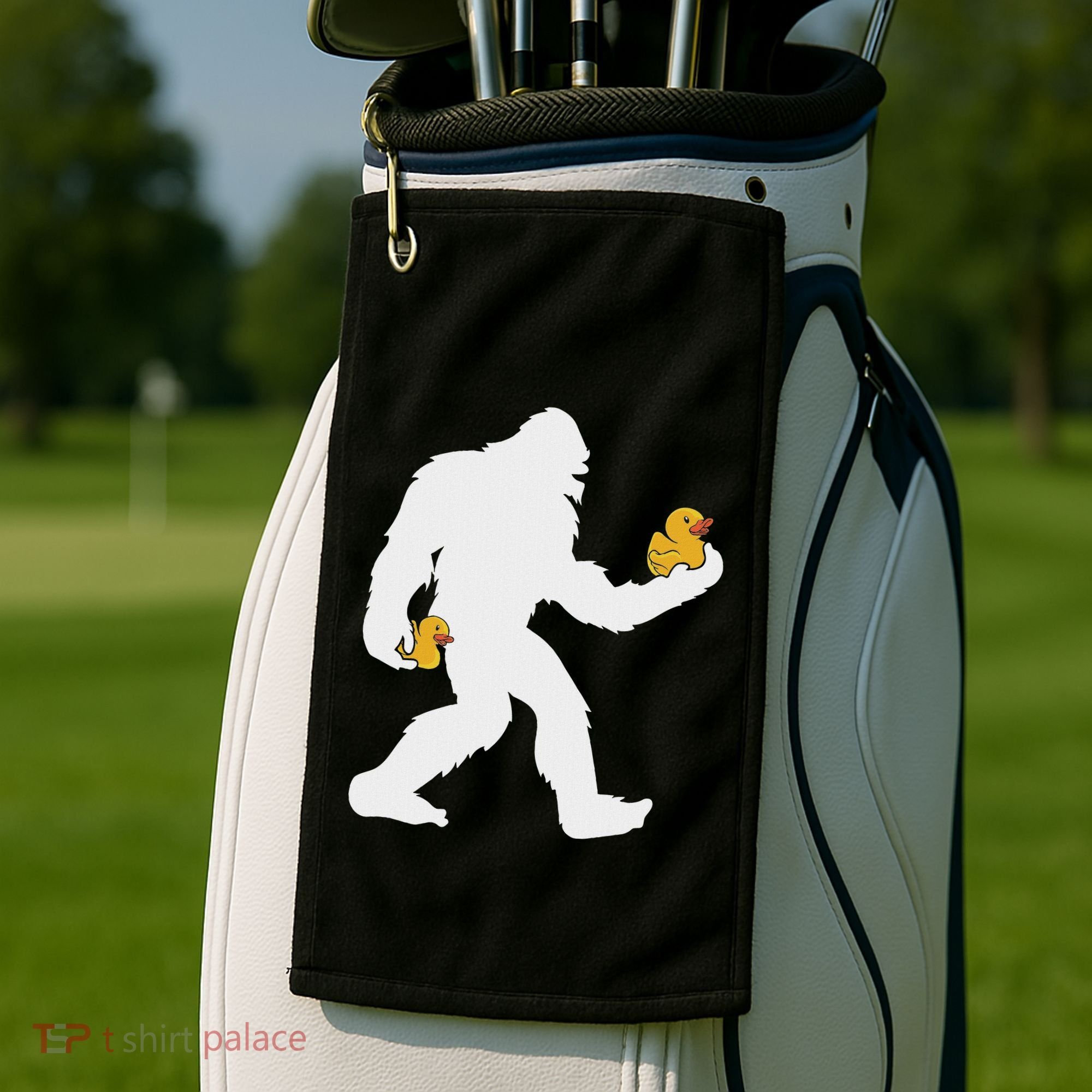 Sasquatch Big Foot Yetti Rubber Duck Golf Towel