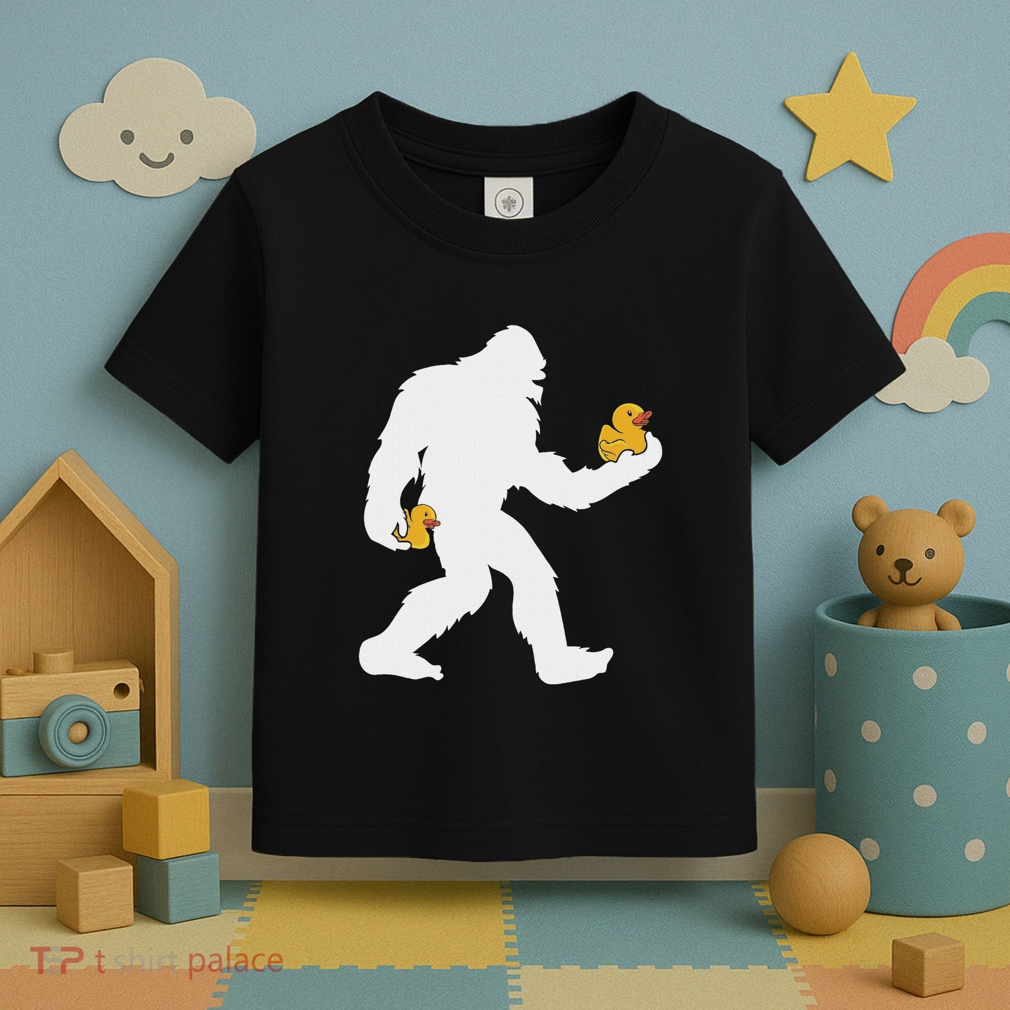 Sasquatch Big Foot Yetti Rubber Duck Toddler T-Shirt