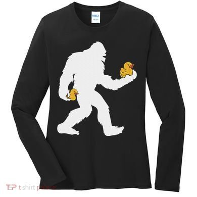 Sasquatch Big Foot Yetti Rubber Duck Women's Long Sleeve Shirt