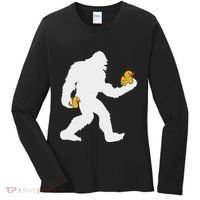 Sasquatch Big Foot Yetti Rubber Duck Women's Long Sleeve Shirt thumb 0