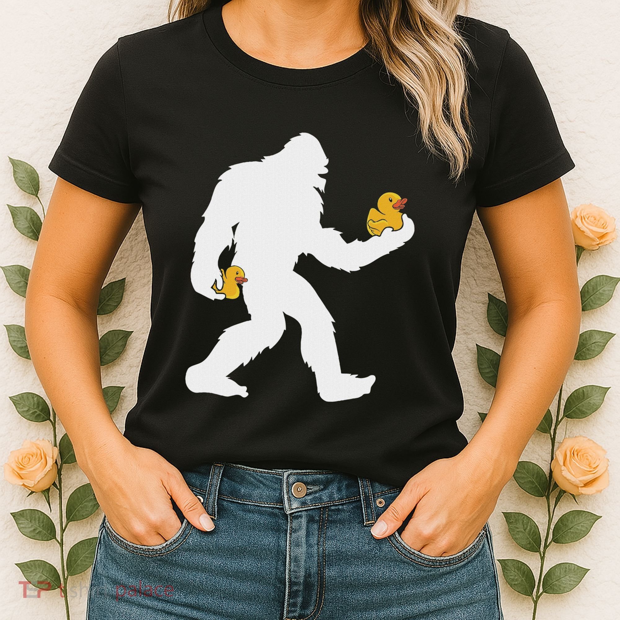 Sasquatch Big Foot Yetti Rubber Duck Women's T-Shirt