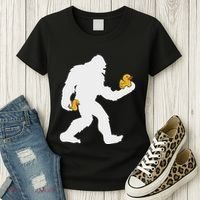 Sasquatch Big Foot Yetti Rubber Duck Women's T-Shirt thumb 3