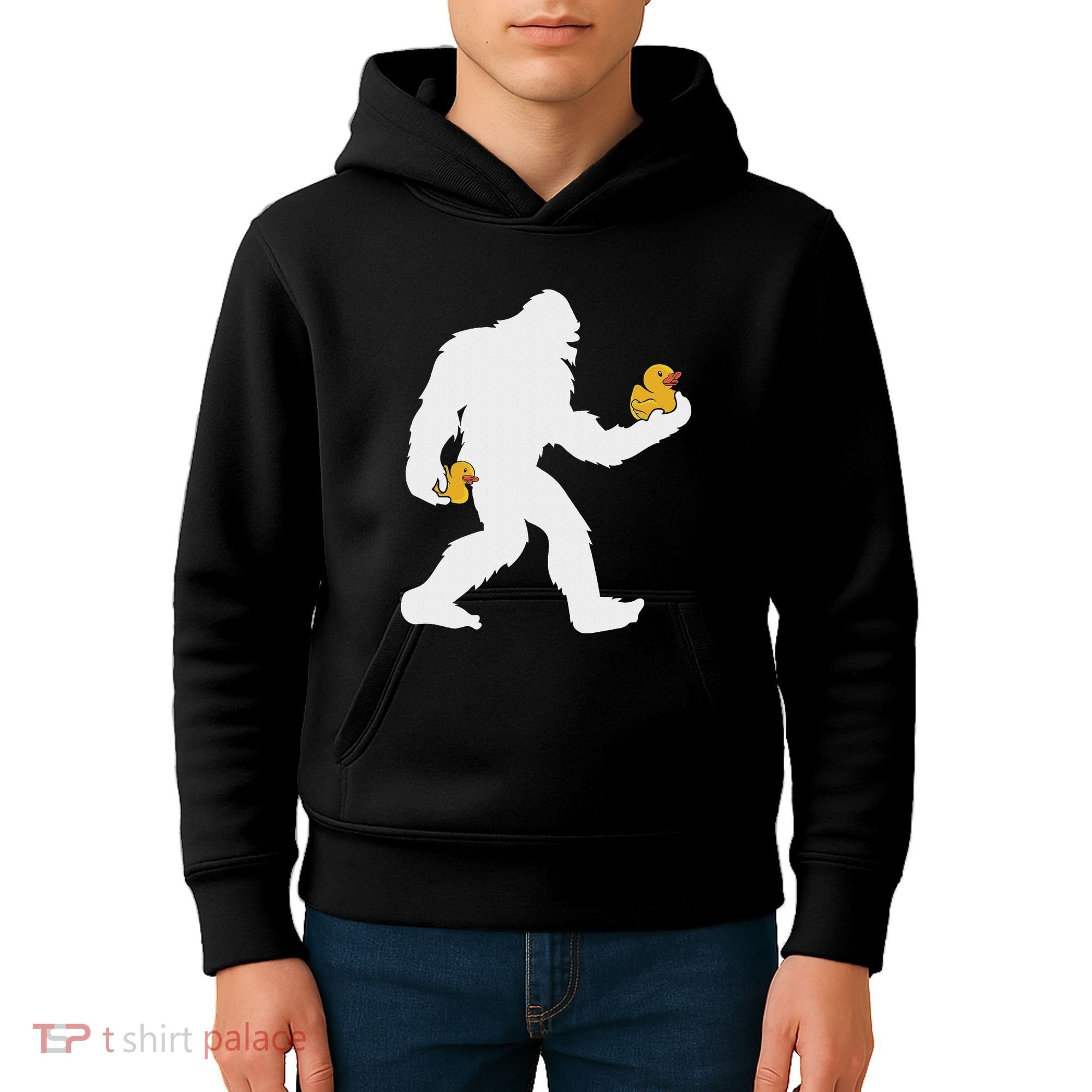 Sasquatch Big Foot Yetti Rubber Duck Kids Hoodie