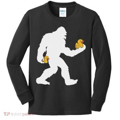 Sasquatch Big Foot Yetti Rubber Duck Kids Long Sleeve Shirt