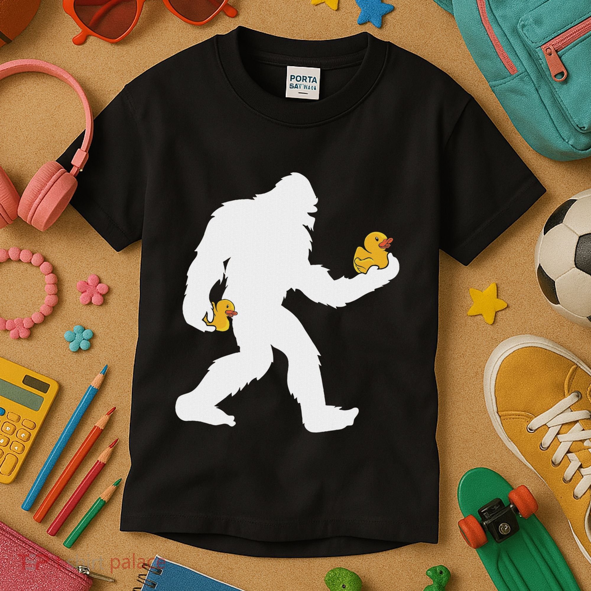 Sasquatch Big Foot Yetti Rubber Duck Kids T-Shirt
