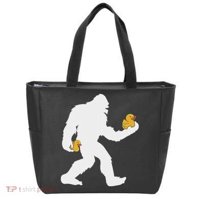 Sasquatch Big Foot Yetti Rubber Duck Tote Bag