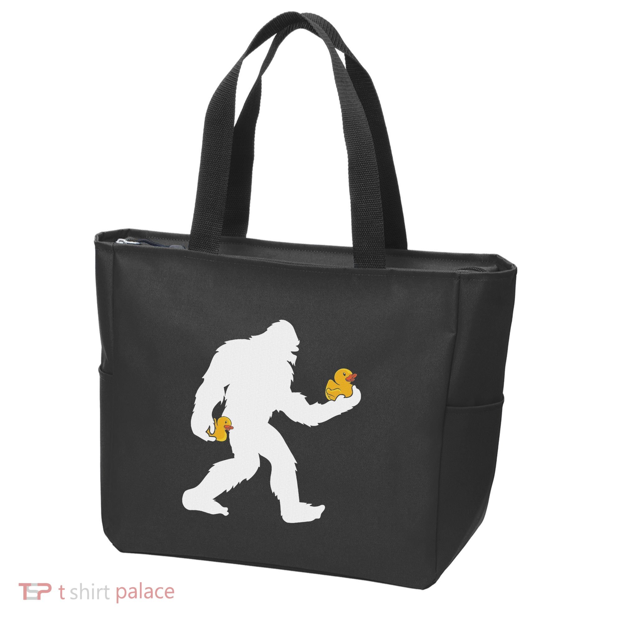 Sasquatch Big Foot Yetti Rubber Duck Tote Bag