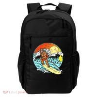 Surfing Bigfoot Funny Beach Sasquatch Surfer Waves Retro 80s Backpack thumb 0