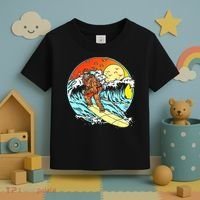 Surfing Bigfoot Funny Beach Sasquatch Surfer Waves Retro 80s Toddler T-Shirt thumb 3