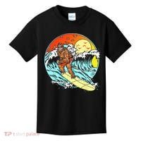 Surfing Bigfoot Funny Beach Sasquatch Surfer Waves Retro 80s Kids T-Shirt thumb 0