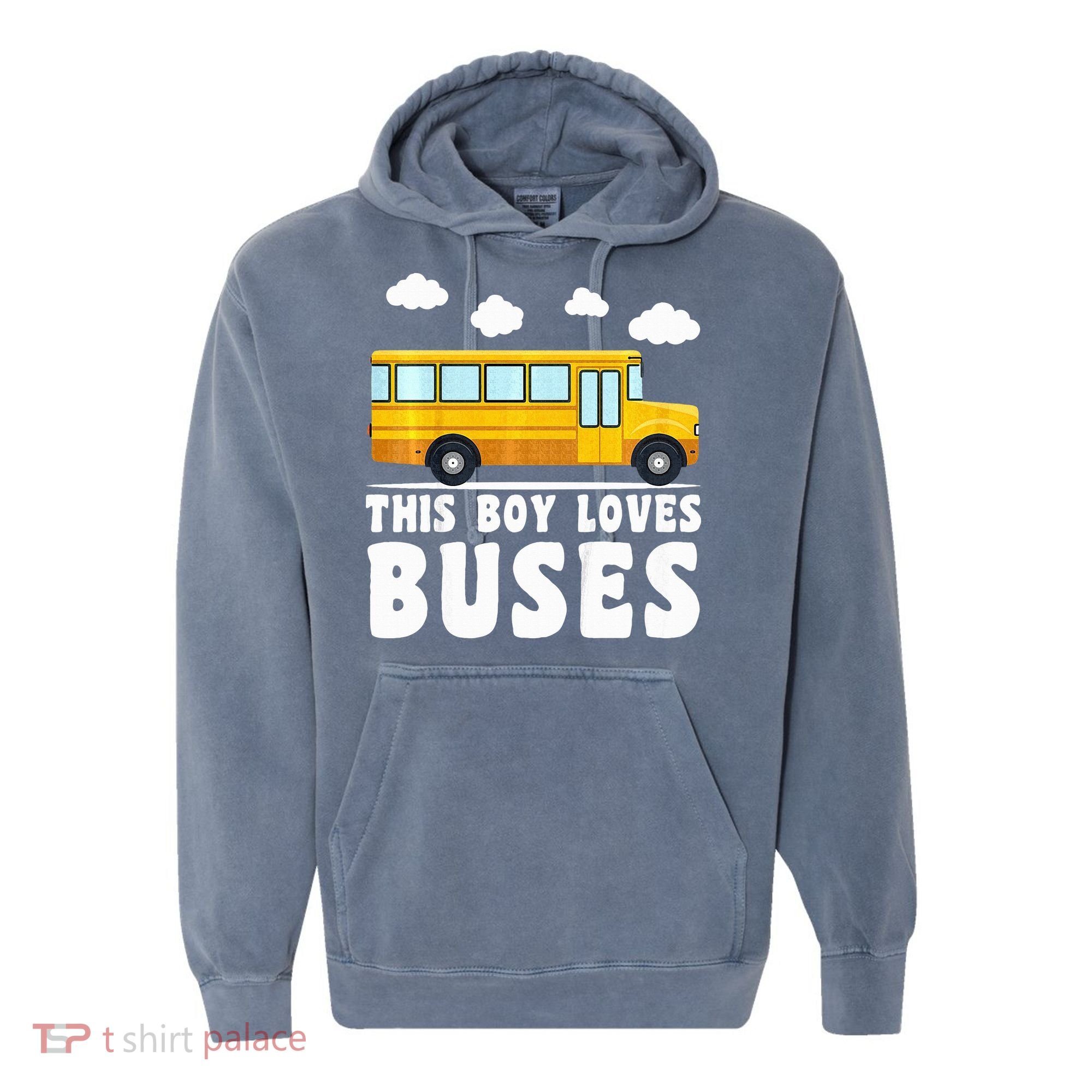 School Bus Funny Bus Lover This loves Buses Comfort Colors Garment-Dyed Hooded Sweatshirt
