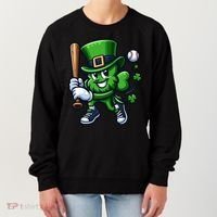 Shamrock Baseball Funny St Patricks Day Women's Sweatshirt thumb 0