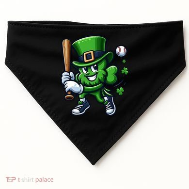 Shamrock Baseball Funny St Patricks Day USA-Made Doggie Bandana