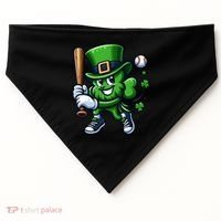 Shamrock Baseball Funny St Patricks Day USA-Made Doggie Bandana thumb 0