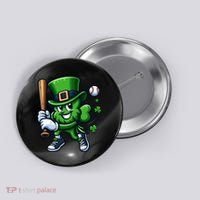 Shamrock Baseball Funny St Patricks Day Button thumb 0