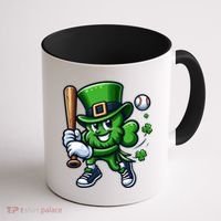 Shamrock Baseball Funny St Patricks Day Coffee Mug thumb 1