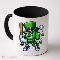 Shamrock Baseball Funny St Patricks Day Coffee Mug thumb 0