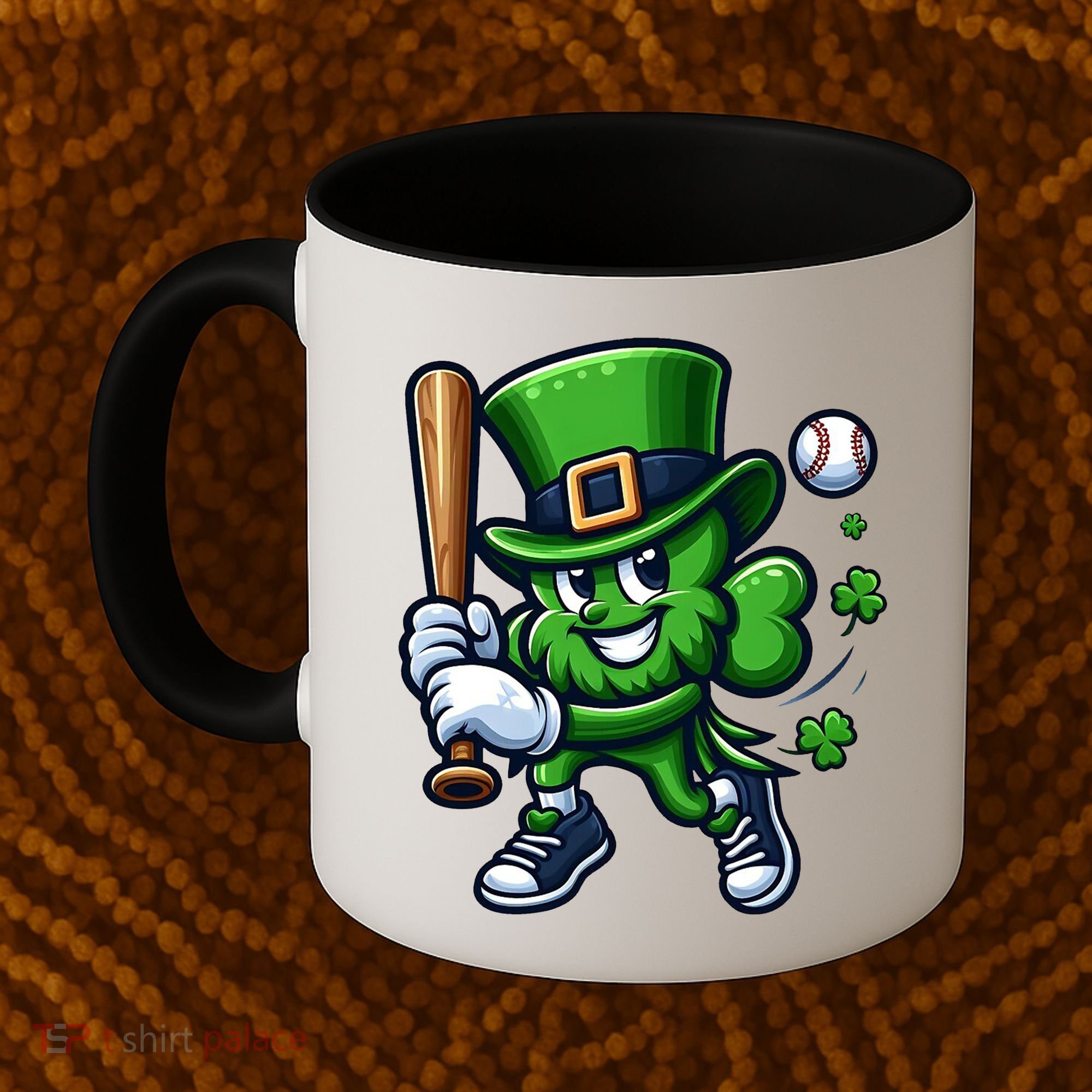 Shamrock Baseball Funny St Patricks Day Coffee Mug