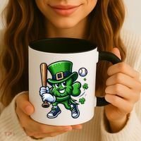 Shamrock Baseball Funny St Patricks Day Coffee Mug thumb 3