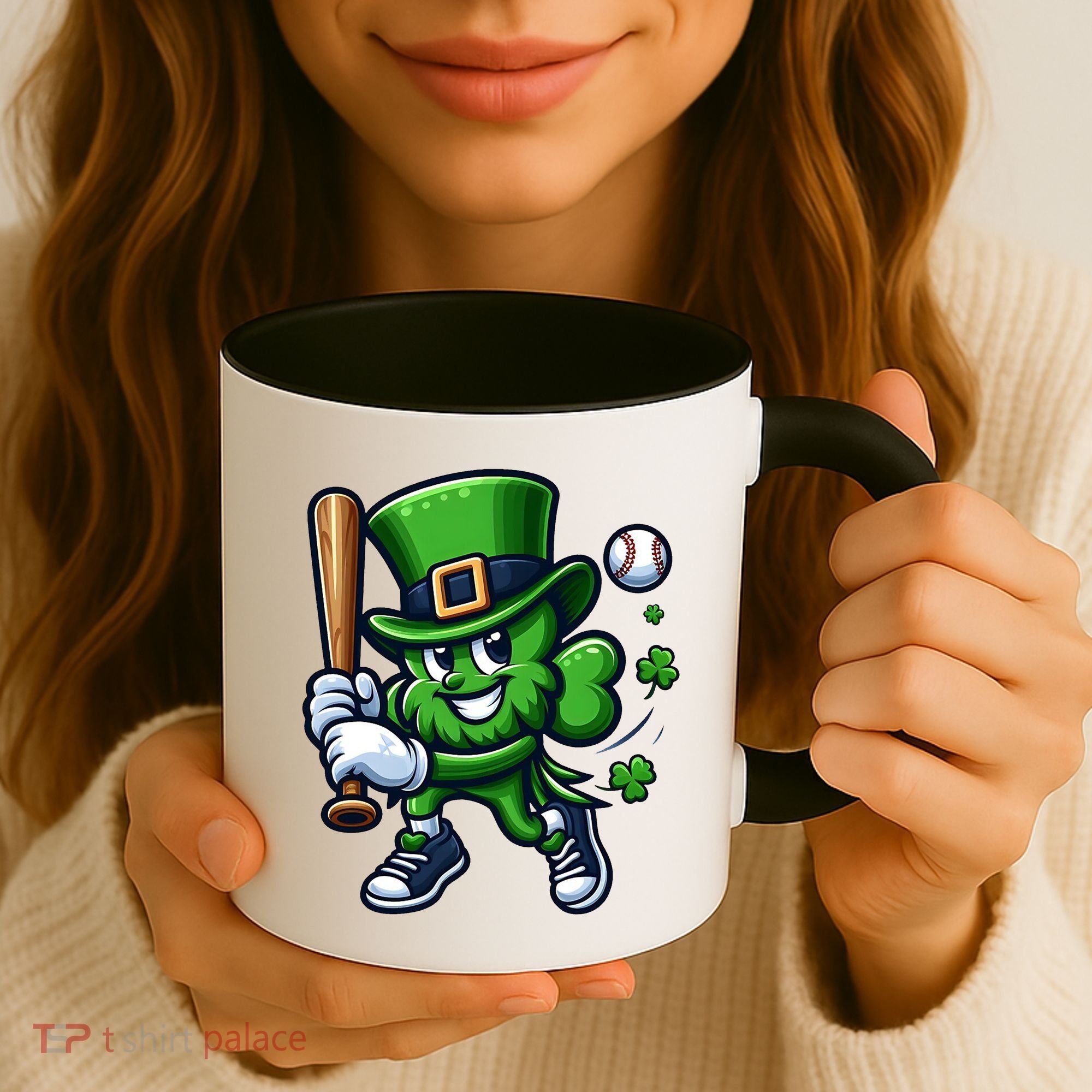 Shamrock Baseball Funny St Patricks Day Coffee Mug