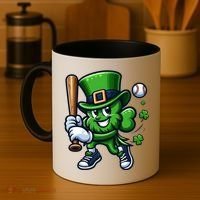 Shamrock Baseball Funny St Patricks Day Coffee Mug thumb 4