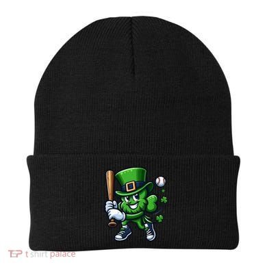 Shamrock Baseball Funny St Patricks Day Beanie