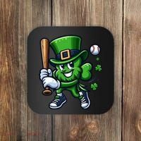 Shamrock Baseball Funny St Patricks Day Coaster thumb 0