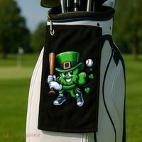 Shamrock Baseball Funny St Patricks Day Golf Towel thumb 2