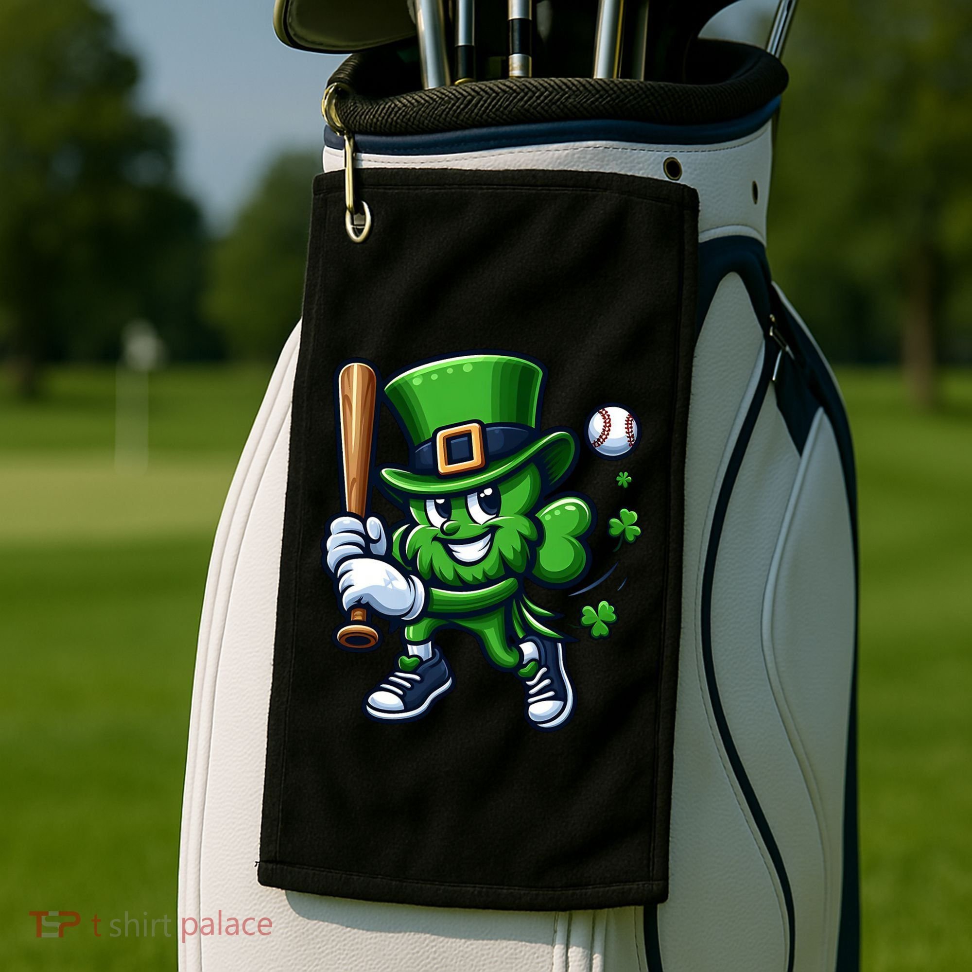 Shamrock Baseball Funny St Patricks Day Golf Towel